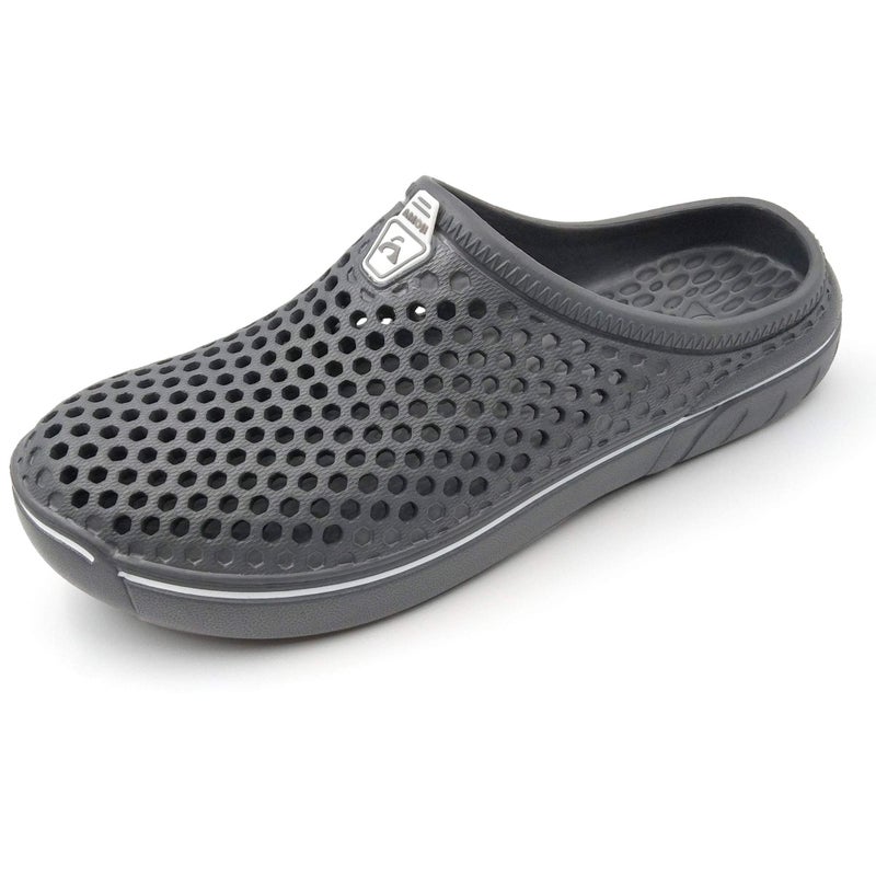 Amoji Garden Clogs Shower Sandals Yard Gardening Beach Water Plastic Rubber House Indoor YY161 Gray 11 Women/9 Men - Image 1